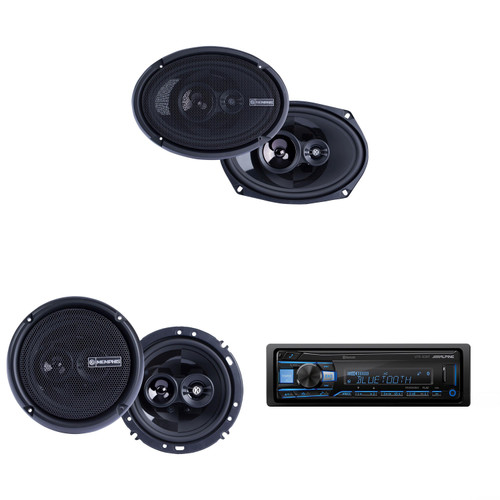 Alpine UTE-83BT Mech-less Bluetooth Receiver w/ Power Reference PRX 6.5" & 6x9" Speakers
