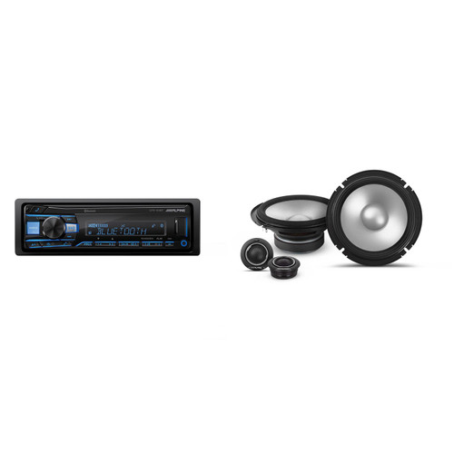 Alpine UTE-83BT Mech-less Digital Bluetooth Media Receiver with 1 Pair Alpine S2-S65C Type S 6.5" Component Speakers