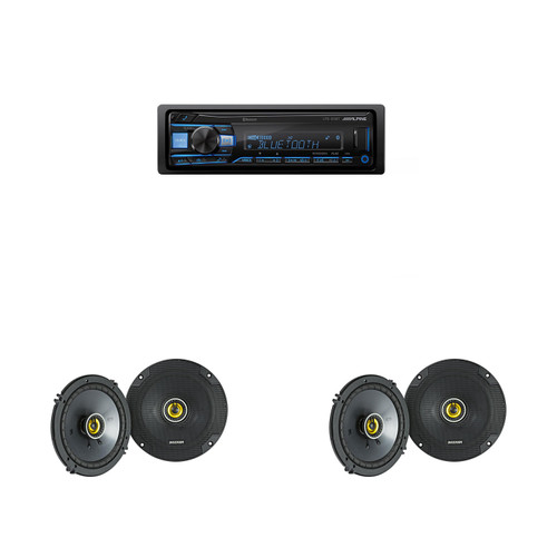 Alpine UTE-83BT Bluetooth Receiver & ( 2 Pair ) Kicker CSC 6.5" Speakers