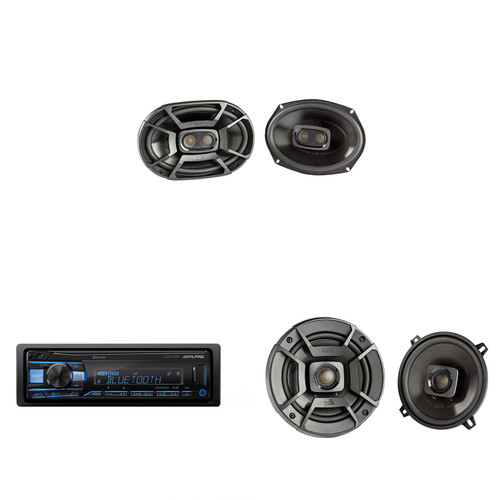 Alpine UTE-83BT Single Din Source Unit w/ DB522 5.25" & DB692 6x9" Speaker Bundle