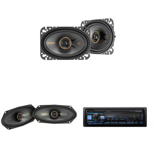 Alpine UTE-83BT Bluetooth Receiver & Kicker KSC 4x6", 4x10" Speakers