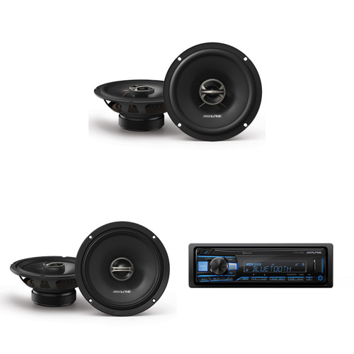 Alpine UTE-83BT w/ EL-E65-G Coaxial & DM-65-G 6.5" Speaker Set