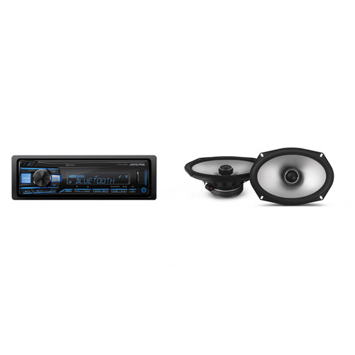 Alpine UTE-83BT Mech-less Digital Bluetooth Media Receiver with Alpine S2-S69 Type S 6x9" Coax Speakers