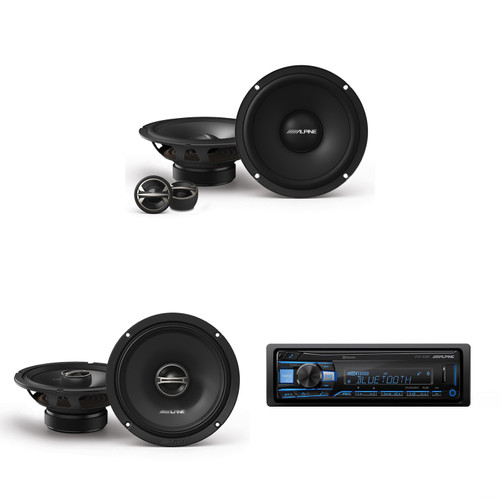 Alpine UTE-83BT w/ EL-E65C-G 6.5" Component Speaker Set & DM-65-G 6.5" Speaker Set