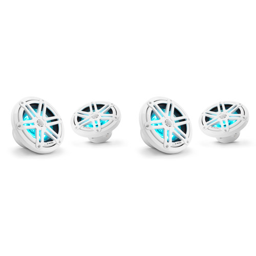 JL Audio (4) Marine Speaker Sport Grill White w/ RGB LED 6.5" – DIY Boat Audio Upgrade Package