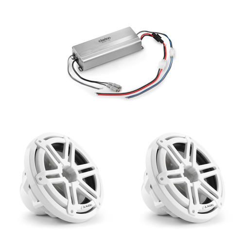 JL Audio (2) 10" OEM Marine Subwoofer White Sport w/ Amplifier – DIY Boat Audio Upgrade Bass Package