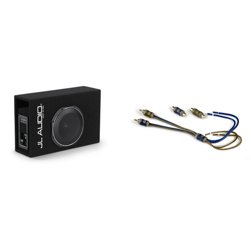 JL Audio ACP110LG-TW1 Powered 10" Subwoofer Enclosure w/ Built-In Amplifier + KISL Speaker Level Adapter – Compact Truck & Car Bass Upgrade