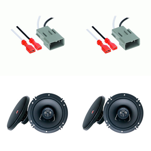 Cerwin Vega XED62 Speakers 6.5 inch for Honda Civic 2002-2020 Upgrade Kit - 4 Pack of XED Series with Harness, Coaxial 6 1/2 Car Audio Front Door and Rear Deck Speakers
