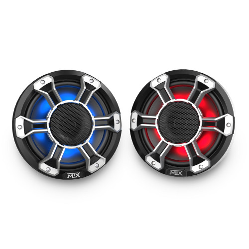 MTX PS8H 8" 150-Watt RMS 4Ω Compression Horn Speaker Pair IP-67 Rated with RGB Lighting and Customizable Grille