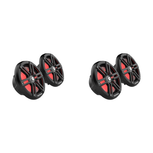 Rockford Fosgate M2-8B RGB LED 8" Marine Speakers (4 Pack) Black – 2-Way Coaxial Boat Speakers Pontoon & Center Console Audio Upgrade