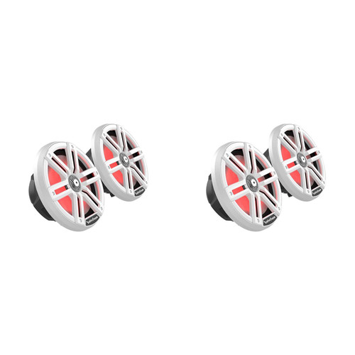 Rockford Fosgate M2-8 RGB LED 8" Marine Speakers (4 Pack) White – 2-Way Coaxial Boat Speakers Pontoon & Center Console Audio Upgrade