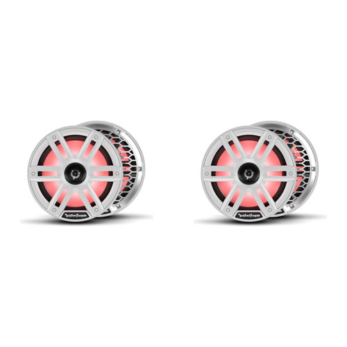 Rockford Fosgate M2-8H RGB LED 8" Marine Speakers (4 Pack) White – Horn Coaxial Boat Speakers Pontoon & Center Console Audio Upgrade