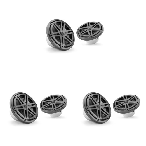 JL Audio M3 7.7" Marine Speakers Gunmetal Titanium Sport Grille (6 Total) – Wake Boat Audio Upgrade for MasterCraft X22, X24, XStar (2015+)
