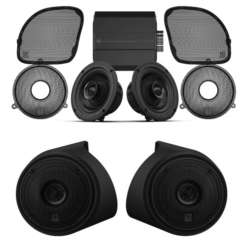 Wet Sounds WS-HAR-FSK Front Speaker Kit with WS-HAR-TPK TourPak Kit for 14-23 HD Touring