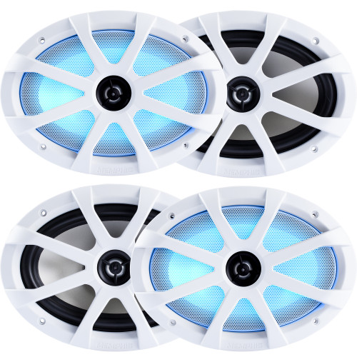 Memphis Audio 6x9 LED Marine Coaxial Speakers - 2 Pair (4 Units