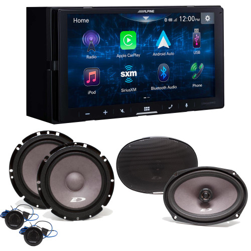 Alpine iLX-W670 Digital Multimedia Receiver & 1 Pair Alpine SXE-1751S 6.5" Component and A Pair SXE-6926S 6x9 Coax Speakers