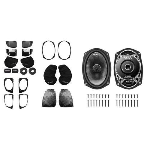Cicada Audio CMB69.2 6X9 Pro Mid-Bass Drivers 2 Ohm with Lid Cut Kit for 24+ Harley Baggers