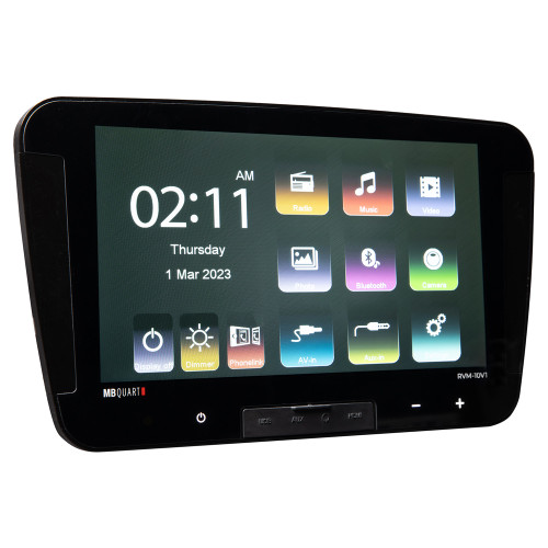 MB Quart RVM-10V1 - 10" Touchscreen RV Source Unit with Bluetooth and Multi-Zone Audio