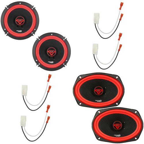 Cerwin Vega Coaxial (4) Vega Series Speaker Upgrade with Adapters Compatible with 1999-2013 Grand Cherokee