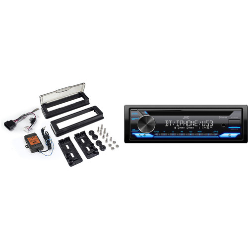 JVC KD-TD72BT CD Receiver w/ Bluetooth with HDK001X - Radio Replacement Kit compatible with 98-13 Harley Davidson Motorcycles