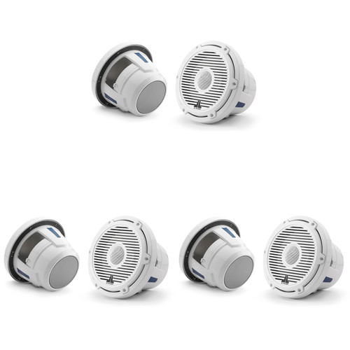 JL Audio M6 8.8" Marine Speaker System – (3 Pair / 6 Speakers) Classic White Grilles – Premium Full Boat Audio Upgrade for OEM Replacement