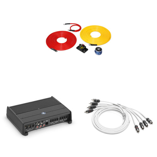 JL Audio Premium Marine Amplifier Add-On – XDM400/4 4-Channel Amp with Power Connection System & 4-Channel RCA – DIY Pontoon & Wake Boat Upgrade for Tower & Cabin 2-Zone Audio