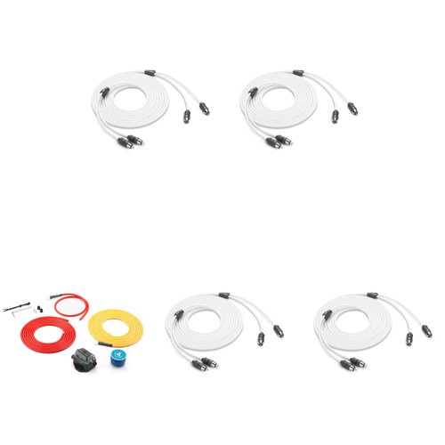 JL Audio Marine 4-Zone Amp Install Kit – (4) XMD-WHTAIC2-12 RCA Interconnects + XMD-PCS30A-1-L12 4AWG Power Kit – DIY Multi Channel Boat Audio Wiring Bundle