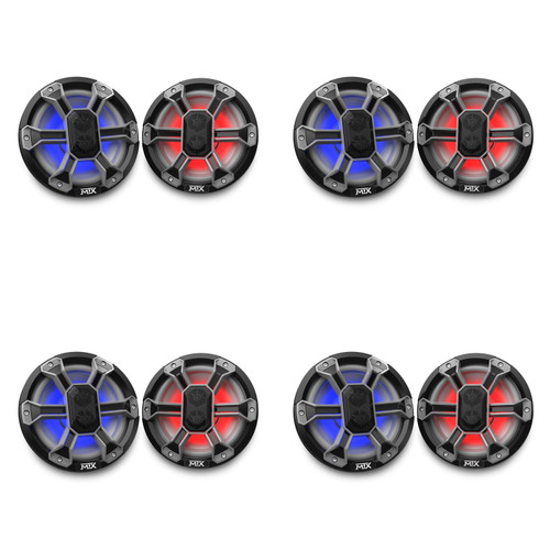 MTX 8" Marine Speaker Bundle – (4 Pair) MA8C-B Coaxial Speakers – DIY Pontoon & Wake Boat Audio Upgrade for Full Boat Sound System