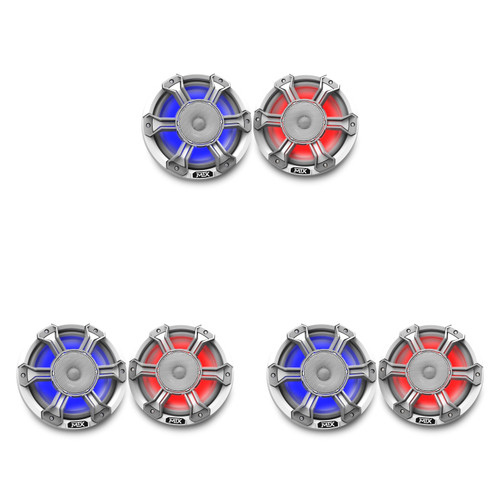 MTX 8" Marine Horn Speaker Bundle – (3 Pair) MA8H-W RGB Compression Horn Speakers – DIY Pontoon & Wake Boat Audio Upgrade for Loud Full Boat Sound