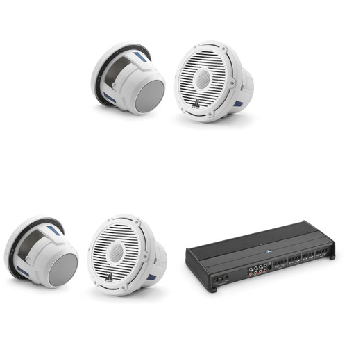 JL Audio M6 8.8" High Power Marine Audio System – 4 Speakers (2 Pair) with XDM800/8 8-Channel Amplifier – Premium Boat Audio Upgrade with Expansion Ready Power