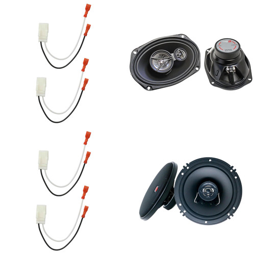 Cerwin Vega Coaxial (4) XED Series Speaker Upgrade with Adapters Compatible with 1999-2013 Grand Cherokee