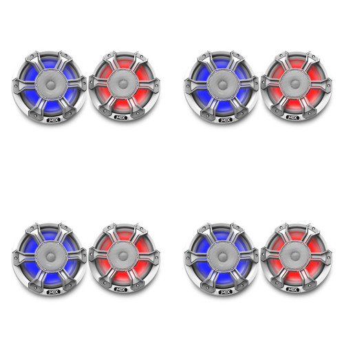 MTX 8" Marine Horn Speaker Bundle – (4 Pair) MA8H-W RGB Compression Horn Speakers – DIY Pontoon & Wake Boat Audio Upgrade for Loud Full Boat Sound