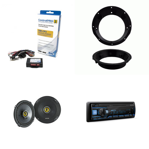 Alpine UTE-83BT Bluetooth Receiver & Handle Bar Control Interface compatible with Harley 1998-2013 & Kicker CSC 6.5" Speakers