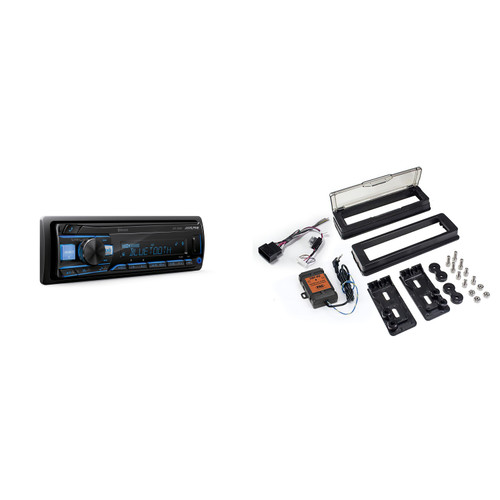 Alpine UTE-83BT Mech-less Digital Media Receiver with HDK001X - Radio Replacement Kit compatible with 98-13 Harley Davidson Motorcycles