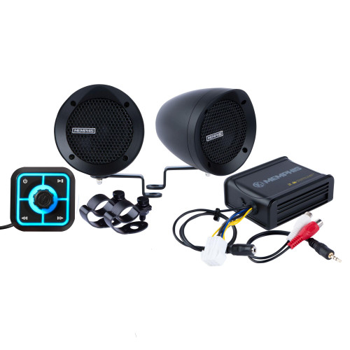 Memphis Audio MXABMB2BT Bar Mount 2-Speaker System With Amp And Built-In Bluetooth Receiver, Black - Used, Very Good