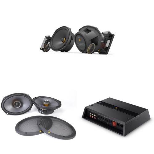 Sony XS-692ES 6x9" Component Speakers With XS-690ES 6x9" Coaxial Speakers And XM-4ES 4-Channel Amplifier
