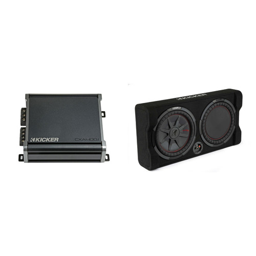 Kicker 48TRTP122 12 Inch CompRT Down-Firing Loaded Subwoofer Enclosure with CXA400.1 Mono Amplifier