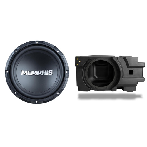 SSV Works DF-US10U Under-Seat 10" Subwoofer Enclosure for Can-Am Defender & Defender Max w/ Memphis Audio SRX1040V 10" Street Reference Single 4-Ohm Subwoofer - 300 wRMS