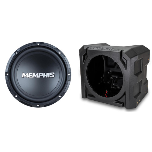 SSV Works US-10U Universal 10" Subwoofer Enclosure w/ Memphis Audio SRX1044V 10" Street Reference Dual 4-Ohm Subwoofer - 300 wRMS
