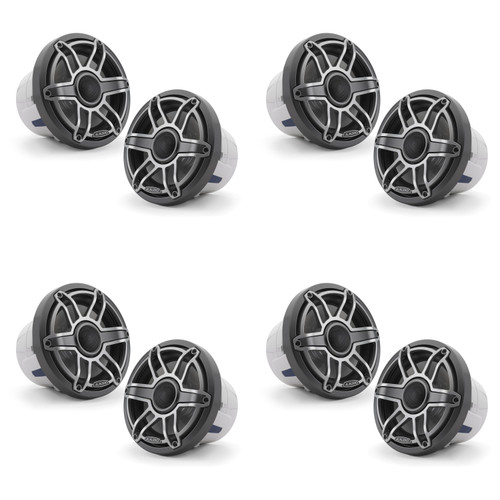 JL Audio M6-880X-S-GmTi 8.8" Gunmetal Sport RGB Marine Speaker System – 8 Speaker Upgrade for Large Center Consoles & High-Output Marine Audio