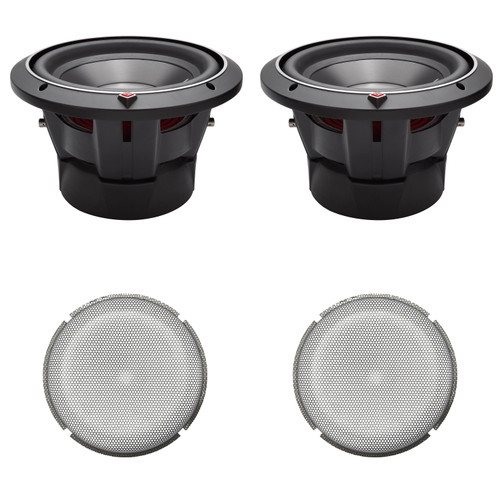 Rockford Fosgate P3D2-10 10” Subwoofer- DVC (dual 2-Ohm),with 2 P2P3G-10 10” Stamped Mesh Grille Insert