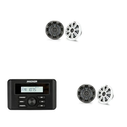 Kicker Marine Radio + 4 Speakers – 46KMC3 & 45KM654 – DIY Boat Audio Upgrade