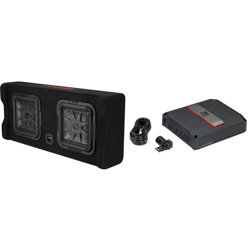 Kicker L7T 12" Dual Loaded Subwoofer Enclosure & LX1250.1 1250W Mono Amp Bundle – Car Audio Bass Upgrade