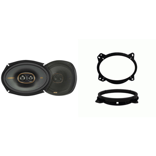 Kicker 51KSC69304 6x9" 3-Way Speakers with Metra 82-8146 Mounting Brackets – Toyota, Nissan, Subaru & Scion Speaker Upgrade Bundle