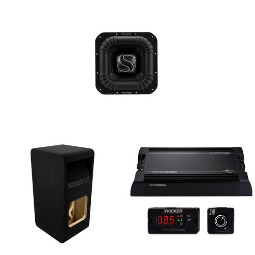 Kicker SOLOXS 52L7XS121 12" Subwoofer & Enclosure with WXA3600.1 Warhorse Mono Amplifier
