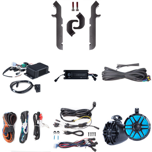 Memphis Audio UNKITPRO2G - UTV Audio System - Universal Round Cage Kit, SMC2A, Rear Pods, 4-Channel Amplifier