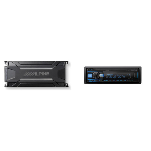 Alpine UTE-63BT Advanced Bluetooth® Multimedia Receiver & KTA-30FW 4-Channel Weather Resistant Tough Power Pack Amplifier