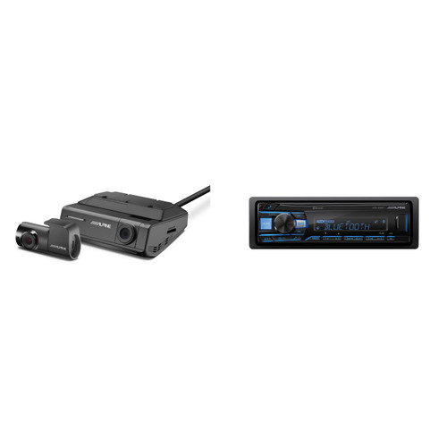 Alpine UTE-63BT Bluetooth Car Stereo with DVR-C320R Dash Camera