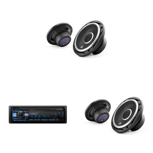 Alpine UTE-63BT Bluetooth Receiver & JL Audio ( 2 Pairs ) C2-650X 6.5" Speakers