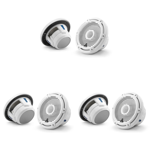 JL Audio M6 Classic White Marine Speaker System – 6 Speaker Boat Audio Upgrade with 4 M6 7.7" Speakers & 2 M6 6.5" Speakers